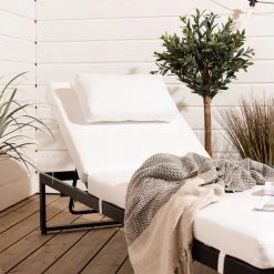 Veke Laituri Aurinkosänky Musta/valkoinen -Anno Store laituri aurinkosanky web 5