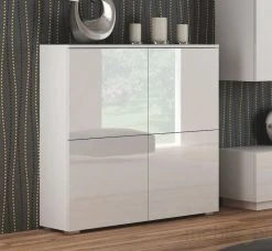 Halmar Livo Kaappi 100 Korkeakiilto Valkoinen -Anno Store livo kaappi 100cm valkoinen