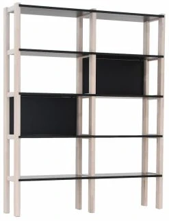 Veke Mella Kirjahylly Valkaistu Koivu/musta 139x36 Cm -Anno Store mella kirjahylly valkaistukoivu musta2