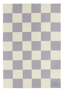 Anno Ruutu Villamatto 240x240 Cm Luonnonvalkoinen/laventeli