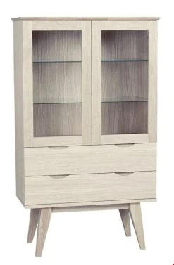 Rowico Filippa Vitriinikaappi Valkolakattu Tammi