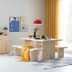 Anno Ruutu Villamatto 240x240 Cm Luonnonvalkoinen/laventeli -Anno Store tyvi 6 hengen ruokailuryhma puuvalmis 29 1