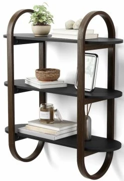 Umbra Bellwood Seinähylly 65,2x23,6x74,9cm Musta/pähkinä 9 Umbra Bellwood Seinähylly 65,2x23,6x74,9cm Musta/pähkinä -Anno Store umbra bellwood seinahylly 3tasoa mustapahkina