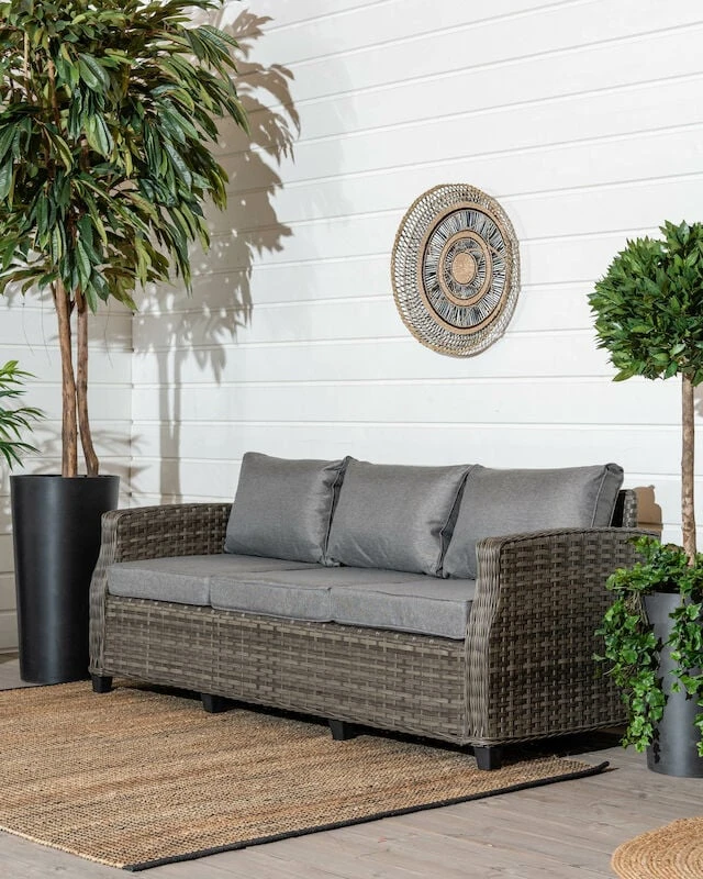 Vila Orust 3-istuttava Sohva Harmaa Polyrottinki/alumiini Runko 4 Vila Orust 3-istuttava Sohva Harmaa Polyrottinki/alumiini Runko - Image 2