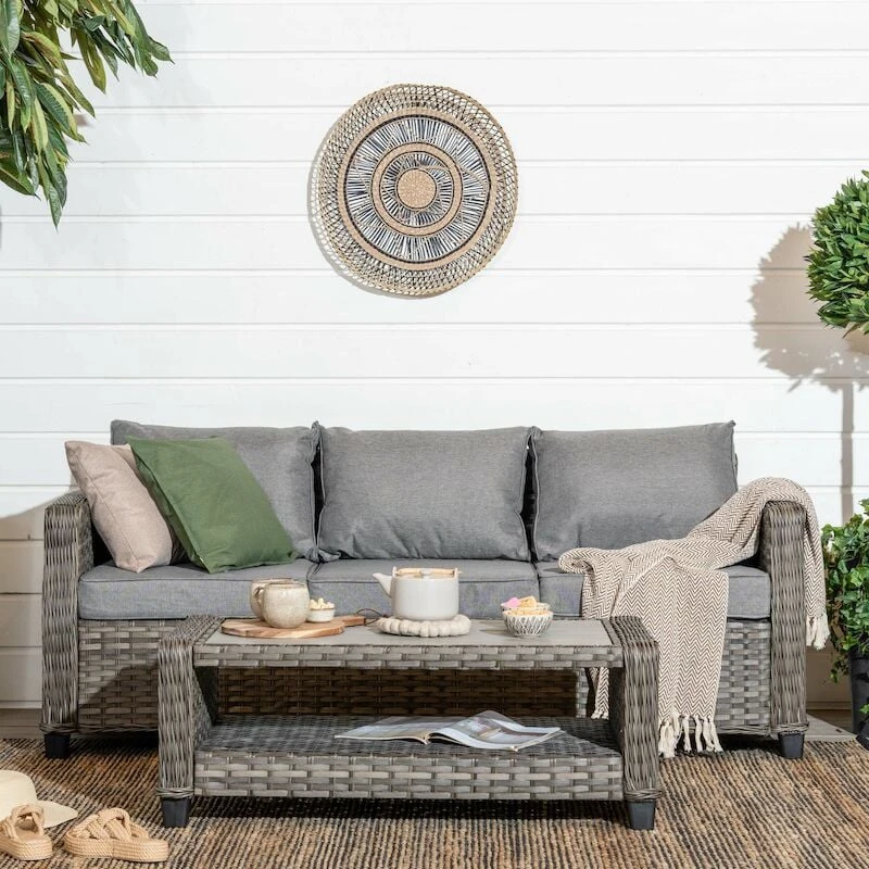 Vila Orust 3-istuttava Sohva Harmaa Polyrottinki/alumiini Runko 3 Vila Orust 3-istuttava Sohva Harmaa Polyrottinki/alumiini Runko